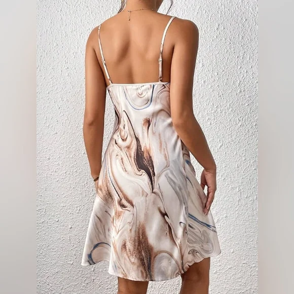 Elegant Marble Print Dress Shein Size L - Picture 3 of 6